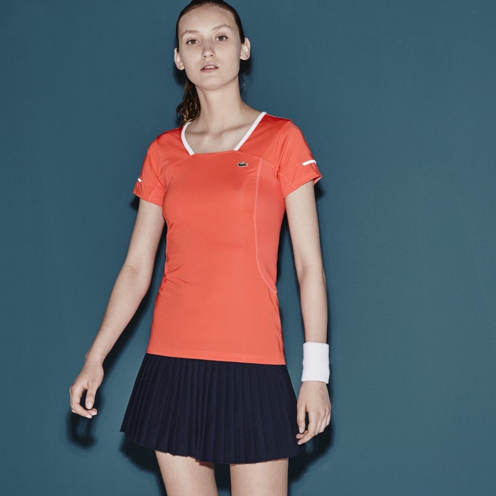 Lacoste women’s mesh panel technical tennis T